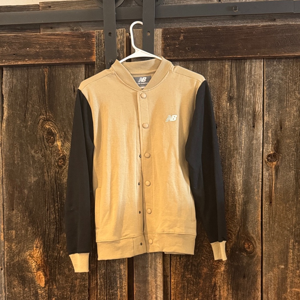 New Balance Beige and Black Varsity Jacket